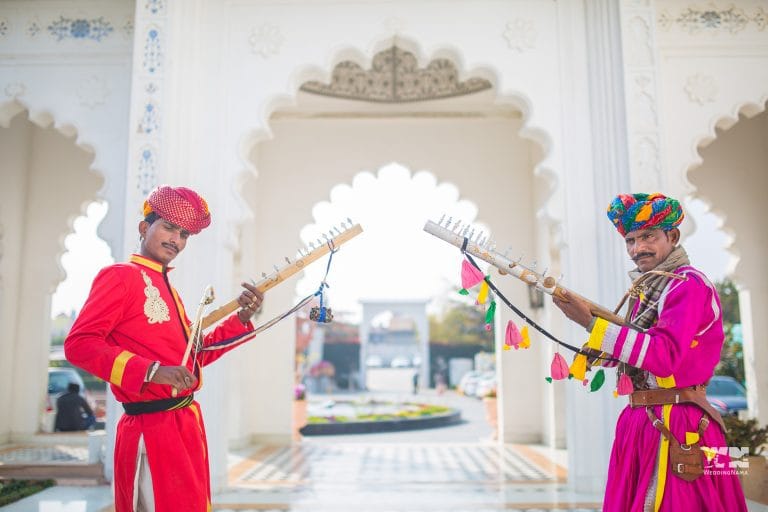 Spectacular drone light show illuminating the night sky at a luxury destination wedding in Udaipur, one of Desert Pearl Weddings' signature entertainment offerings
