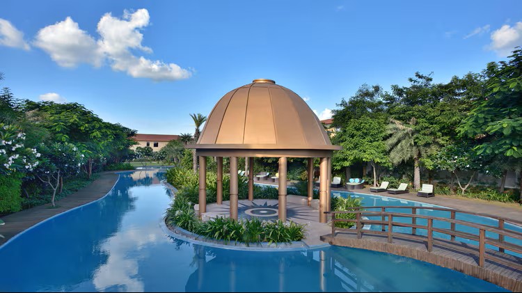 Haldi Cermony Can Held Near Pool With round Arcad Modern Arcitecture Westin Puskar A luxury Resort In Aravalli Hills