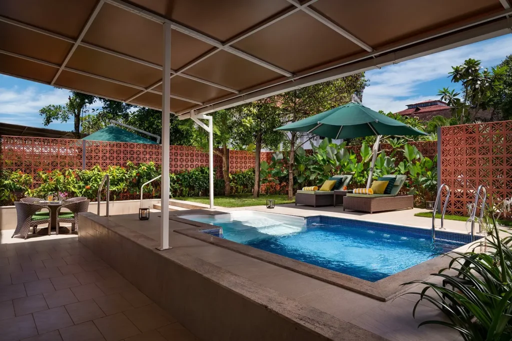 Private plunge pool villa with garden terrace at Taj Malabar Resort & Spa Kochi